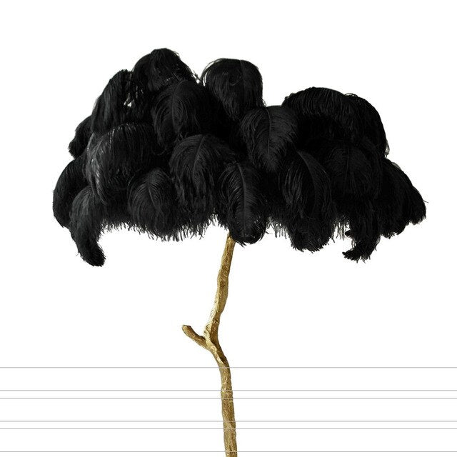 Modern Ostrich Feather Living Room LED Floor Lamps Living Room Bedroom Modern Interior Lighting Decor Floor Light Standing Lamp