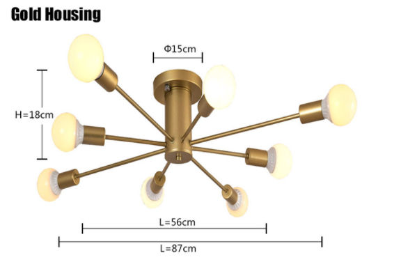 Living Room Bedroom LED Pendant Down Light Hanging Lamp Fixtures With E26 E27 Edison Bulb Surface Pendant Mounted Lighting