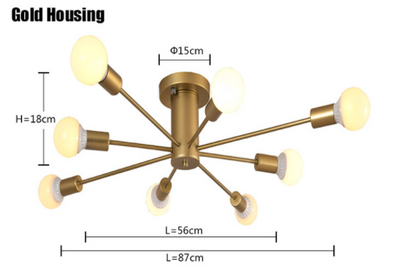 Living Room Bedroom LED Pendant Down Light Hanging Lamp Fixtures With E26 E27 Edison Bulb Surface Pendant Mounted Lighting