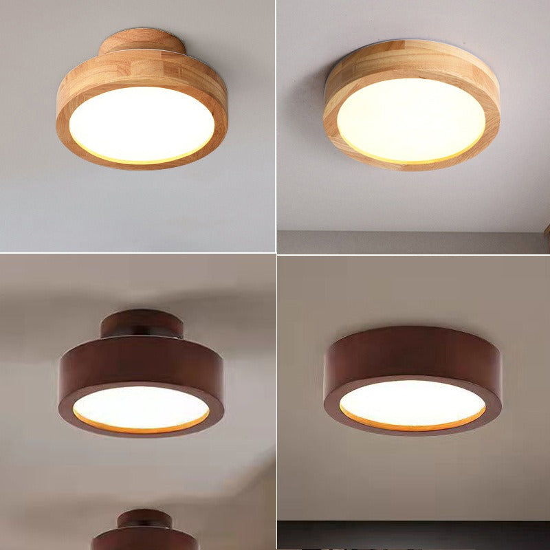 Nordic Living Room Ceiling Lamps Solid Wood Corridor  LED Lamp Apanese Style  Entrance Balcony Bedroom Ceiling Lights