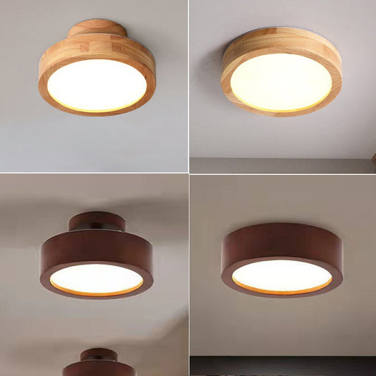 Nordic Living Room Ceiling Lamps Solid Wood Corridor  LED Lamp Apanese Style  Entrance Balcony Bedroom Ceiling Lights