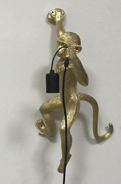 Resin Black White Gold Monkey Lamp Pendant Light For Living Room Lamps Art Parlor Study Room Led Lights lustre With E27 Led Bulb