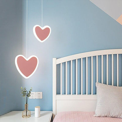 creative cute heart-shaped LED pendant lights net red shop/aisle/bedside children's lamp restaurant bar 2 head pendant lamp