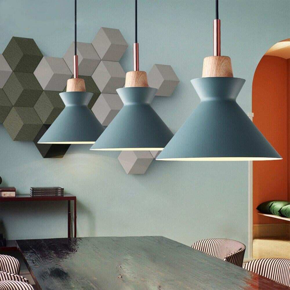 Pendant Lights Nordic Personality Art Creative Macaron Restaurant Living Room Bedroom Office Solid Wood Aluminum Pendant Lamp