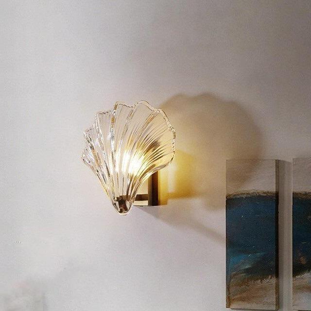 Shell Wall Lamp Postmodern Luxury Bedroom Bedside Living Room Wall TV Background Simple Creative Personality Copper Wall Lamp