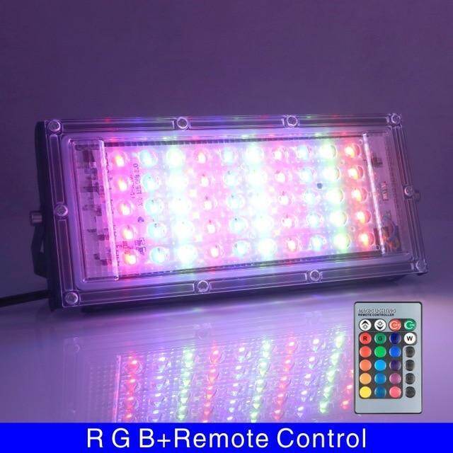 50W LED RGB Flood Light Lamp AC Outdoor Floodlight IP65 Waterproof Reflector Led Spotlight with Remote Control