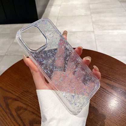 Luxury Sliver Bling Sequins Sparkling Glitter Phone Case For iPhone 16 15 14 Plus 13 12 Pro Max Shockproof Protective Cover