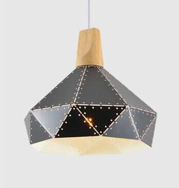 Creative Nordic postmodern minimalist cafe restaurant bar personality wrought iron hollow solid wood chandelier single head