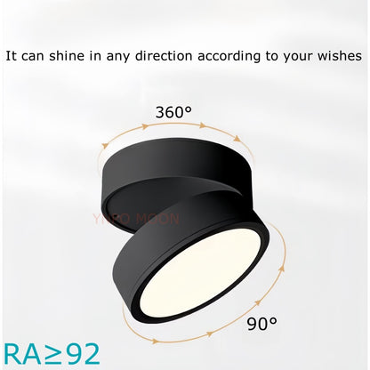 Rotatable Surface Mounted Dimmable LED Downlight Anti Glare AC85-290V Ceiling Spotlight Lamp