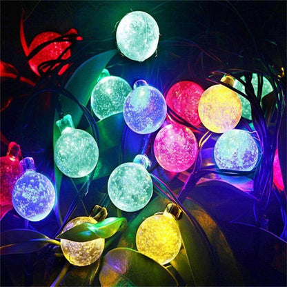 5M 7M 10M Solar Lamp Crystal Ball LED String Lights Flash Waterproof Fairy  For Outdoor Garden Christmas Wedding Decoration