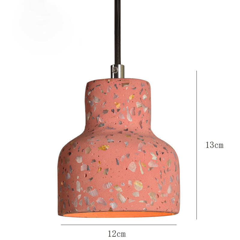 Semi-transparent Cement Chandelier Creative Personality Bedside Dining Room Terrazzo Color LED Bar Personality Chandelier