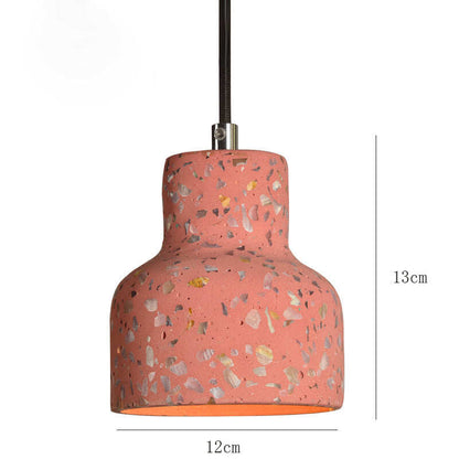 Semi-transparent Cement Chandelier Creative Personality Bedside Dining Room Terrazzo Color LED Bar Personality Chandelier