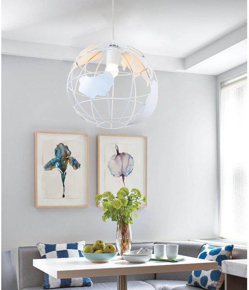 Pendant Light Black/White Creative E27 bulbs Earth Iron Pendant Lamp Edison Bulb for Kitchen Dining Room Restaurant pendant lamp