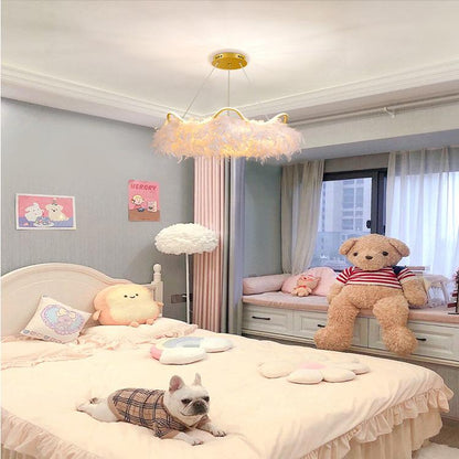 Warm Romantic Creative Crown Feather Lamp