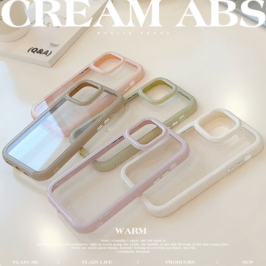 Luxury Candy Color Frame Bumper Transparent Phone Case For iPhone 17 16 15 11 12 13 14 Pro Max Plus X XS Shockproof Clear Cover