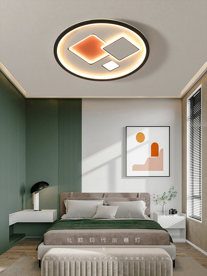 Creative Bedroom Ceiling Lamps Modern Minimalist Nordic Round Lamps