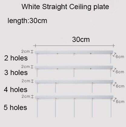 Ceiling Plate Black/White Iron Pendant Lamp Bases DIY 2/3/4/5 holes 25cm/30cm/40cm/50cm Straight/Round Ceiling Base