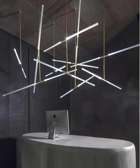 Post Modern Long Tube Branch LED Pendant Light Loft Hanging Lamp Office Bar Track Lamp Restaurant Showroom Shop Hanglamp Light