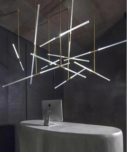 Post Modern Long Tube Branch LED Pendant Light Loft Hanging Lamp Office Bar Track Lamp Restaurant Showroom Shop Hanglamp Light