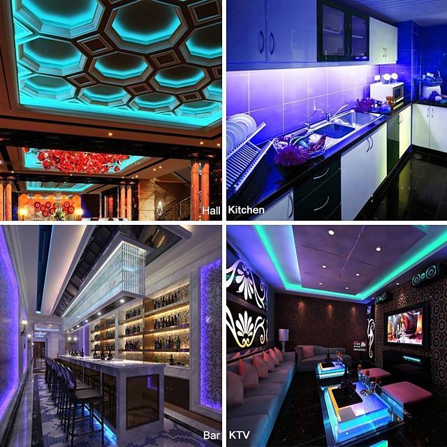 15m 3x5m LED Light Strips RGB Tiktok Lights 5050 SMD 450 Leds 10mm Strip Fexible Light Led Tape not-waterproof DC 12V 450leds with 44key IR Remote Controller Kit