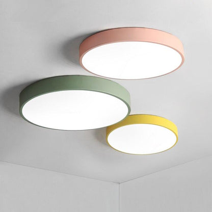 Modern Colorful Macaron Round LED Ceiling Light Kids Room Light Lamparas De Techo Lustre LED Lamp