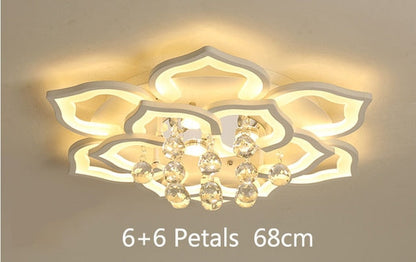 Crystal Led Acrylic Ceiling Light Dining/Living Room Bedroom Flower Crystal Luminaire Vintage Luxury Elegant Bluetooth