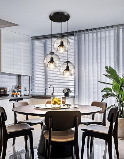 Nordic Glass Chandeliers Three-headed Combination Lamps