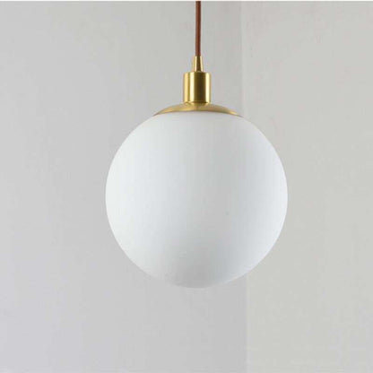 Nordic Loft Brass Single-head Glass Ball Pendant Lamps E27 LED Hanging Light For Kitchen Living Room Bedside Bathroom Hotel Room