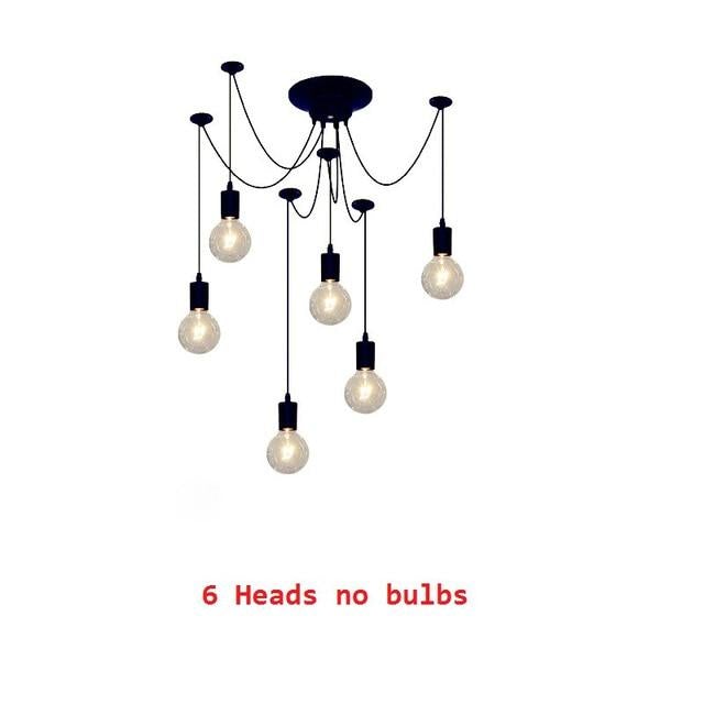 Chandelier DIY Art Spider Ceiling Lamp Fixture Light Hanging Mordern Nordic Retro Edison Bulb Light Vintage Loft Antique hanging