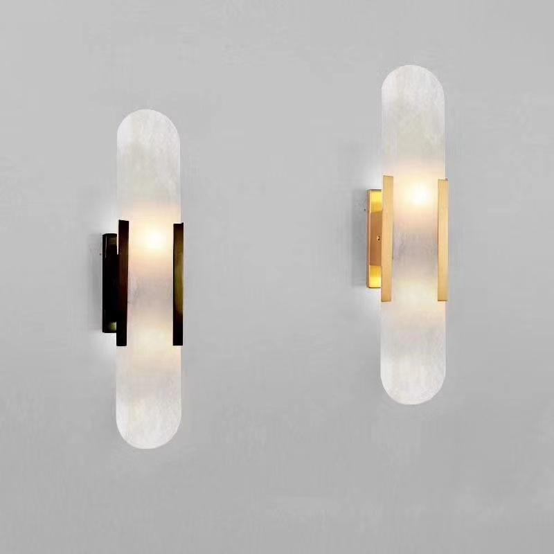 Nordic Modern Simple Copper Marble Wall Lamp Stair Study Bedroom Copper Wall Lamp