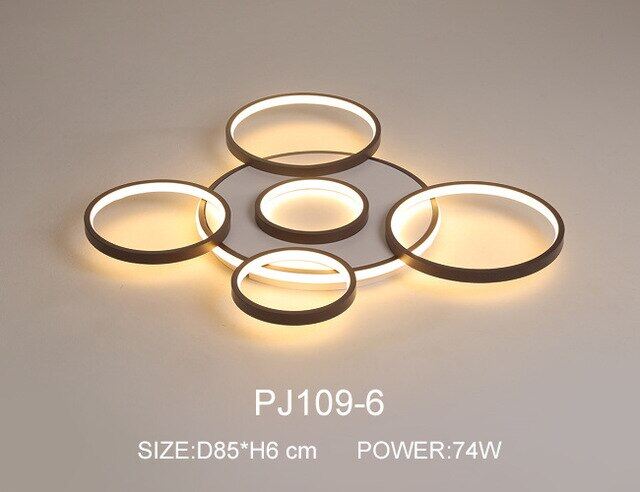 Modern LED Ceiling Lights Black Indoor Lighting Living Room Dining Room Kitchen Hotel Hanging Ceiling Lamp With Remote Control