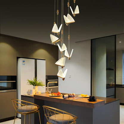 Butterfly Single Head Lamp Light Luxury Post Modern Bedroom Bedside Dining Room Villa Duplex Staircase Bar Counter Small Chandelier
