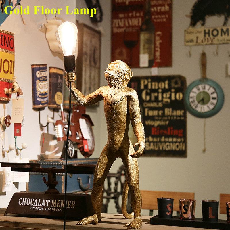 Modern Lovely Gold White Monkey Hemp Rope Pendant Lamp For Children Home Bar Cafe Decoration