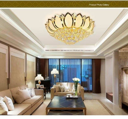 Lotus Flower Modern Pendant Light With Glass Lampshade Gold Pendant Lamp For Living Room Bedroom Lamparas De Techo Abajur