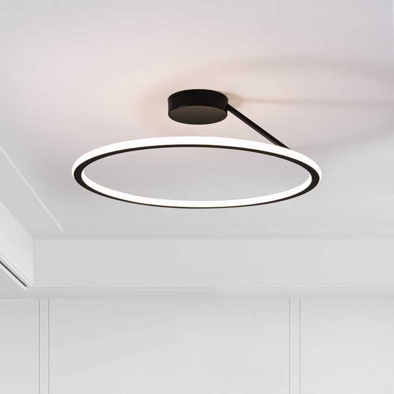 Modern Simple Circle Led Ceiling Chandelier Round Ring Aluminium Dimmable Bedroom Lamp Lighting