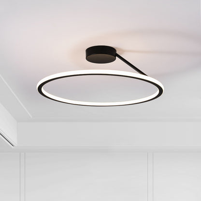 Modern Simple Circle Led Ceiling Chandelier Round Ring Aluminium Dimmable Bedroom Lamp Lighting