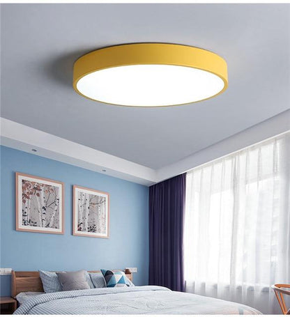 Modern Nordic LED Ceiling Lights Living Room Bedroom Round Corridor Kitchen Lamp Ultra-thin  Kids Room Macarons Remote Control
