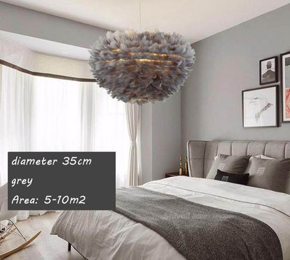 Pendant Lights E27 Feather Romantic Pendant Lamp For Bedroom Living Room Lighting HangLamp Goose Feather Suspension Luminaire