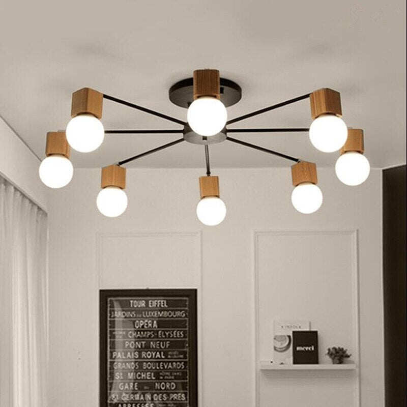 Fashion Modern Lamps LED Pendant Lights Indoor Lighting Wood Lamp Holder Living Dining Room Bedroom Bar Shop Light Fixture