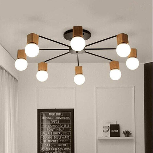Fashion Modern Lamps LED Pendant Lights Indoor Lighting Wood Lamp Holder Living Dining Room Bedroom Bar Shop Light Fixture