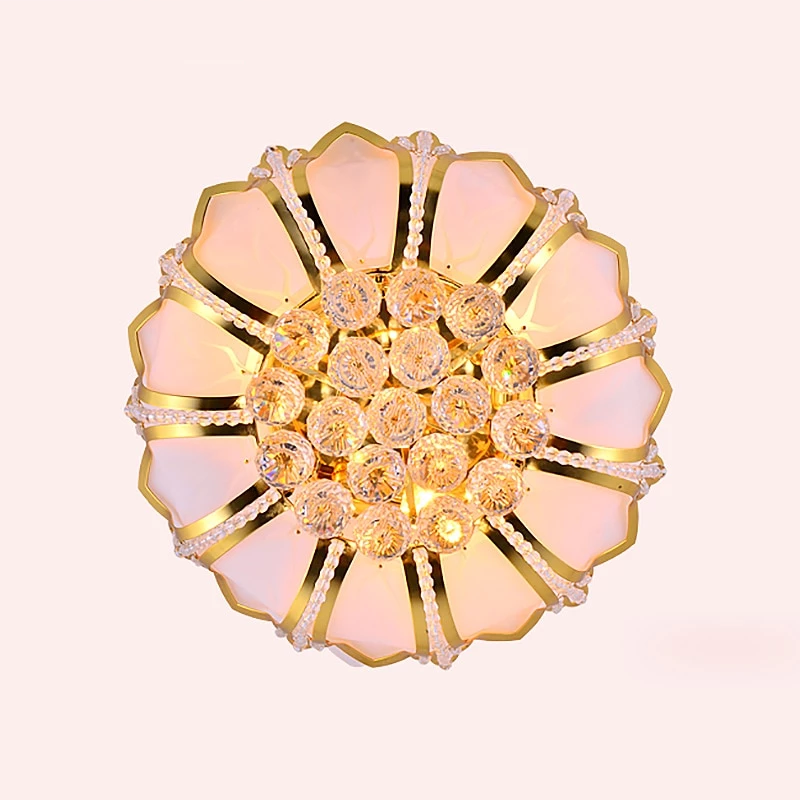 Lotus Flower Modern Pendant Light With Glass Lampshade Gold Pendant Lamp For Living Room Bedroom Lamparas De Techo Abajur
