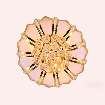 Lotus Flower Modern Pendant Light With Glass Lampshade Gold Pendant Lamp For Living Room Bedroom Lamparas De Techo Abajur
