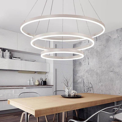 Circel Rings Modern Led Pendant Lights For Dining Living Room Acrylic Cerchio Anello Lampadario Pendant Lamp Lamparas Modernas