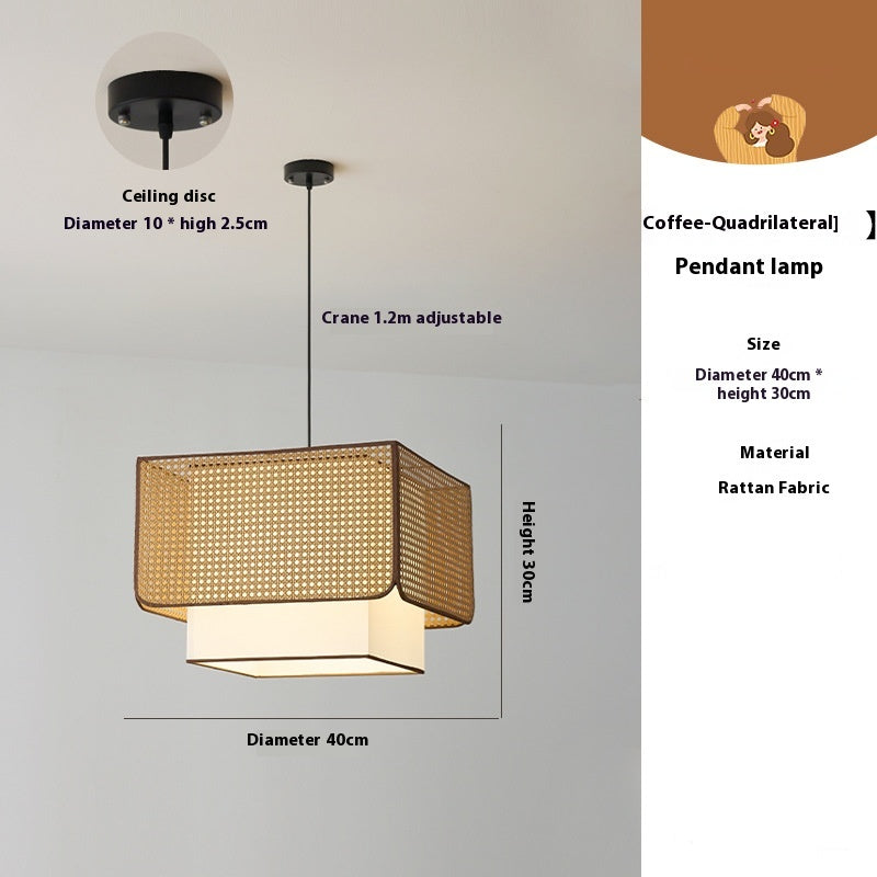 Wabi Sabi Rattan Pendant Lights Handmade Bamboo Ceiling Chandelier Living Room Dining t Kitchen Island Light
