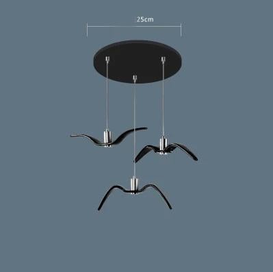 Nordic Chandelier Restaurant Three Creative Lights Modern Minimalist LED Bar Table Dining Room Personality Art Seagull Chandelier