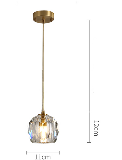 Modern Simple Personality Crystal Ball Restaurant Chandelier Creative Bar Corridor Duplex Staircase Led Copper Chandelier