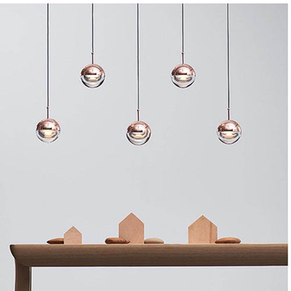 Nordic Loft Rose Gold crystal Ball Pendant Light Personality Designer Aisle Bar Living Room Bedside Suspension Light Fixtures