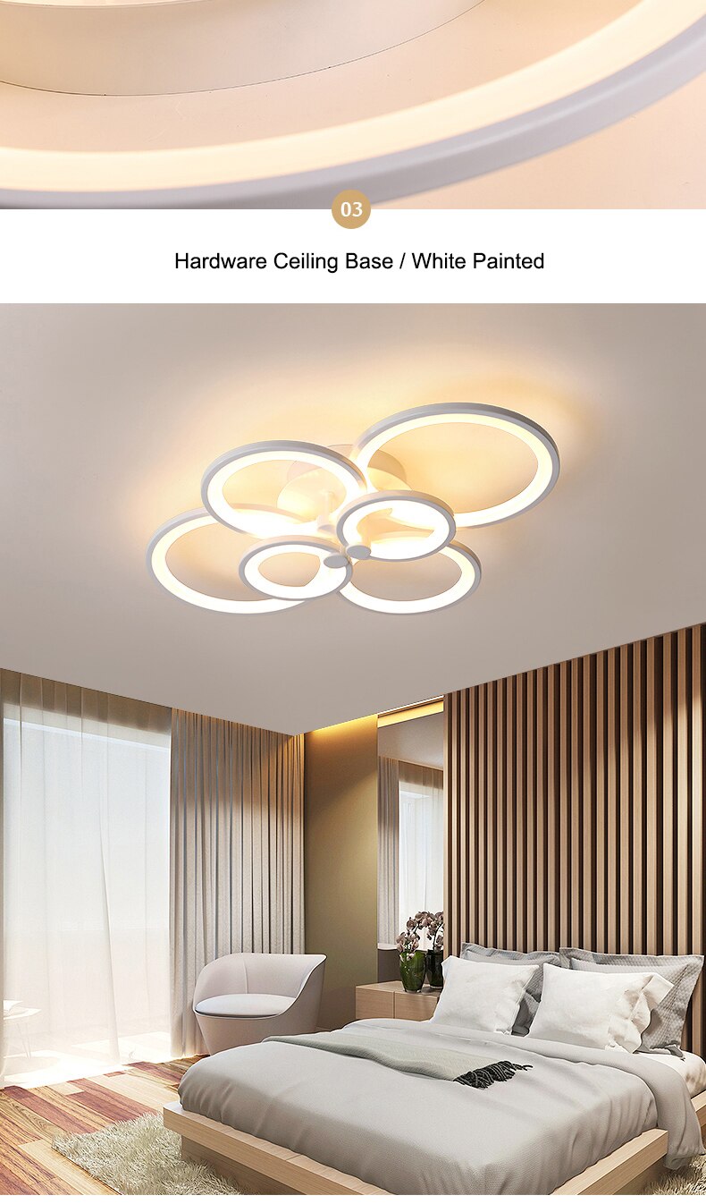Gleam RC Modern Led Ceiling Lights For Living Room Bedroom Study Room Ceiling Lamp Plafondlamp White Color