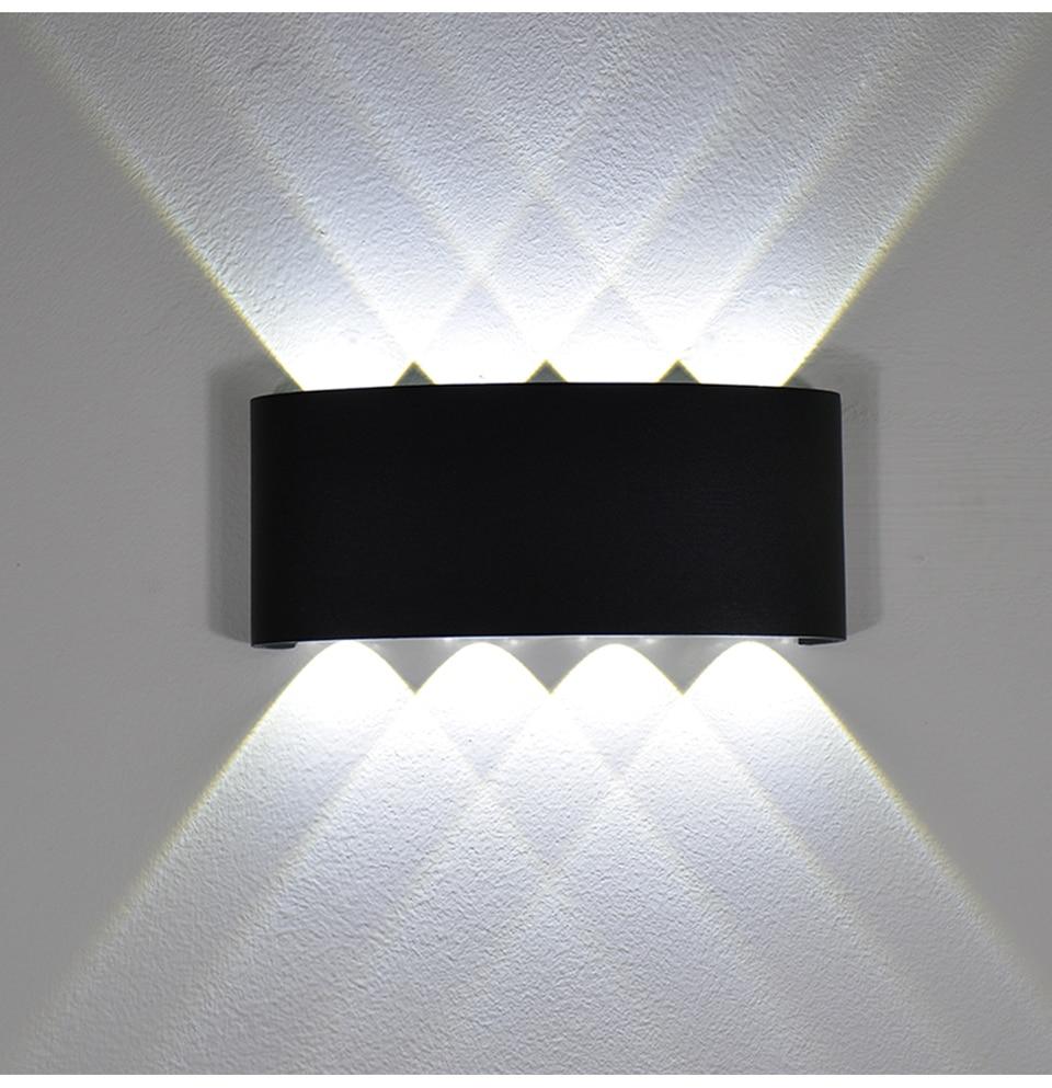 Wall Lamp Led Aluminum Outdoor Indoor Ip65 Up Down White Black Modern For Home Stairs Bedroom Bedside Bathroom Light