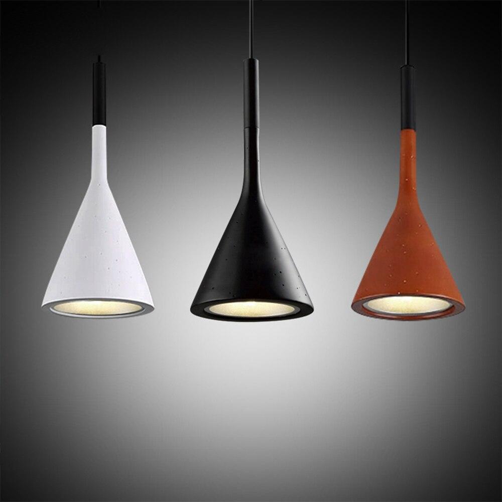 LED  Pendant Lights Imitation Concrete Resin Hanging Lamp Black White Red /Grey For Restaurant Bedroom Home Decor Lighting